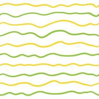 Wave line seamless pattern. Vector illustration isolated on white background. Green and yellow.