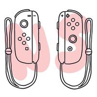 Game modern controller. Vector illustration in hand-drawn cartoon flat style isolated on white background.