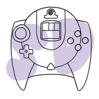 Game retro controller. Vector illustration in hand-drawn cartoon flat style isolated on white background.