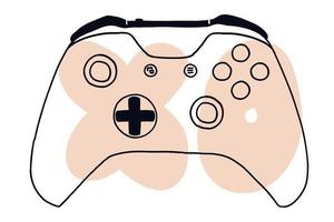 juego retro moderno controlador. vector ilustración en dibujado a mano dibujos animados plano estilo aislado en blanco antecedentes.