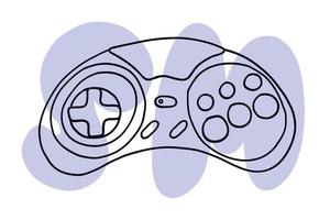 Game retro controller. Vector illustration in hand-drawn cartoon flat style isolated on white background.