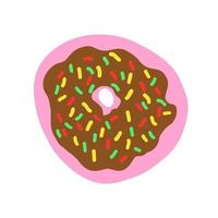 Donut in cartoon style. Vector illustration isolated on white background.