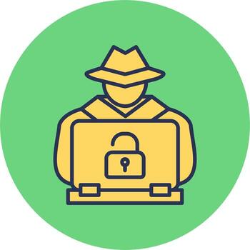 hacker ciber ataque vector icono