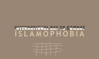 international day to combat islamophobia poster design vector