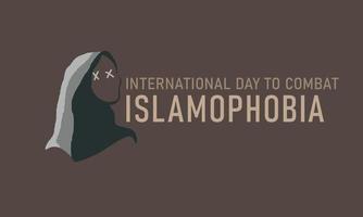 international day to combat islamophobia poster design vector