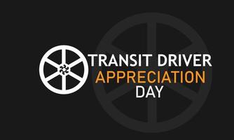 Transit driver appreciation day.  Template for background, banner, card, poster vector