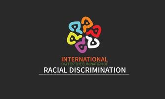 internacional día para el eliminación de racial discriminación es observado anualmente en 21 marzo. para saludo tarjeta, póster, bandera, modelo vector