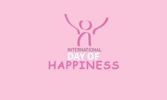 internacional día de felicidad. modelo para fondo, bandera, tarjeta, póster vector