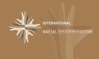 internacional día para el eliminación de racial discriminación es observado anualmente en 21 marzo. para saludo tarjeta, póster, bandera, modelo vector