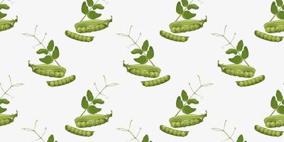 Seamless pattern with green peas. vector