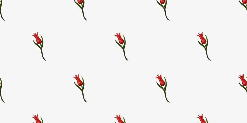 Seamless pattern with red tulips.