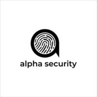 Security logo company with fingerprint vector