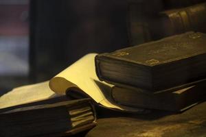 Old book and parchment detail photo