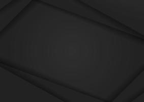 Abstract black paper background design with shadow vector