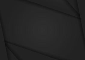 Abstract black paper background design with shadow vector