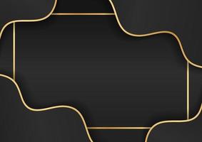 Abstract black and gold lines luxury background. Modern design, wavy gold lines and shiny vector