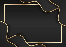 Abstract black and gold lines luxury background. Modern design, wavy gold lines and shiny vector