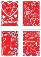 Multilayer valentine's day gift card illustration bundle vector