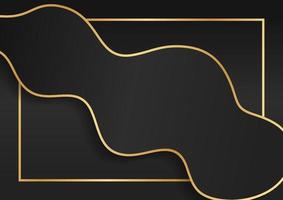 Abstract black and gold lines luxury background. Modern design, wavy gold lines and shiny vector