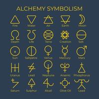 Set of alchemy icon and symbol. Vector eps 10.