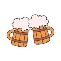 Beer mugs. Alcohol drink. Beer festival, Oktoberfest, Saint Patricks Day vector