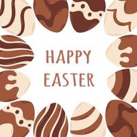 Happy Easter greeting card. Chocolate eggs. Easter sweets. vector