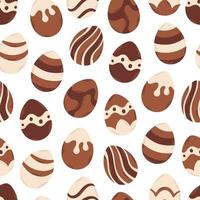 Chocolate eggs seamless pattern. Happy Easter. Easter sweets. vector