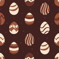 Chocolate eggs seamless pattern. Happy Easter. Easter sweets. vector