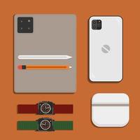 Flat lay gadget vector