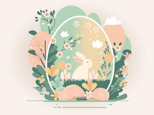 Spring and Easter collection of cute flowers and decorations. Perfect for poster, card, scrapbooking , tag, invitation, sticker kit. Hand drawn. Vector illustration