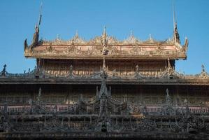 Shwenandaw Monastery or Golden palace the teak monastery originally part of the Royal Palace in Mandalay region of Myanmar. photo