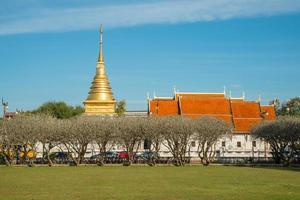 Wat Phra That Chang Kham in Nan province of Thailand. One of the most tourist attraction places in the downtown of Nan province. photo