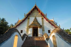 Wat Phumin the iconic most famous temple in Nan province of Thailand. One of the most tourist attraction places in the downtown of Nan province. photo