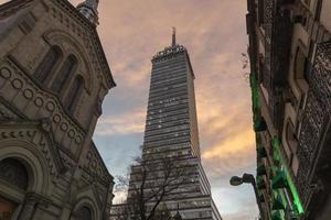 latin american tower mexico city at sunset photo