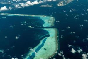 maldives aerial view landscape atoll and islands photo