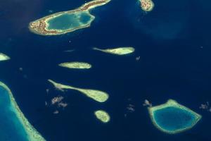 maldives aerial view landscape atoll and islands photo