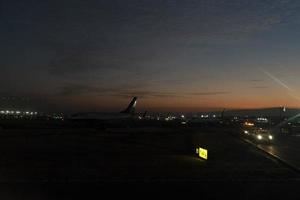 Mexico city airport operations at sunrise photo