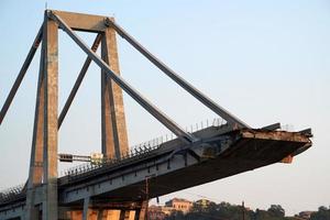 morandi collapsed bridge in genoa photo