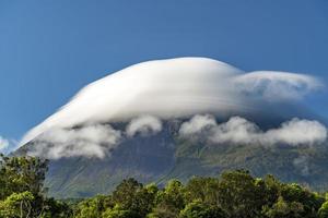 pico island azores volcano covered by clouds photo