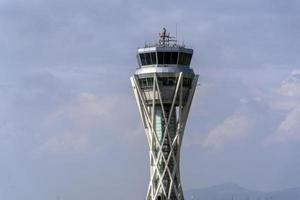 madrid airport traffic control tower photo