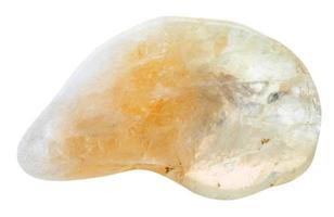 yellow citrine gemstone isolated on white photo