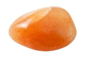 red aventurine gemstone isolated on white photo