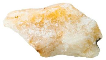 amarillo calcita mineral Roca aislado en blanco foto