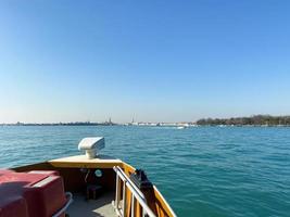 view of Venetian Lagoon from vaporetto in Venice photo