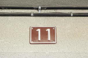 Number eleven in a wall photo