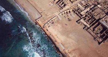 Caesarea National Park in Israel, Aerial view video