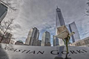 NEW YORK, USA - APRIL 23 2017- people visiting ground zero photo