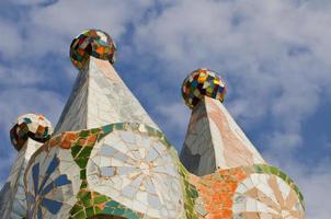 BARCELONA SPAIN 11 SEPTEMBER Roof of Casa Batllo on September 11, 2009 in Barcelona, Spain. A building restored by great catalan architect Antoni Gaudi. photo