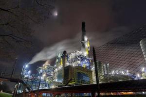 oil refinery at night photo