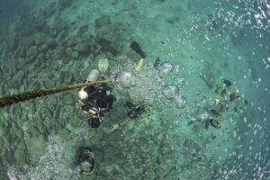 diver bubbles view photo
